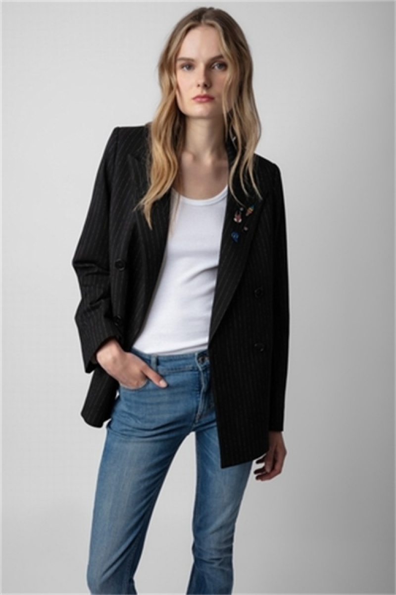 Zadig & Voltaire Valdo Blazer Negras | ZV-256351