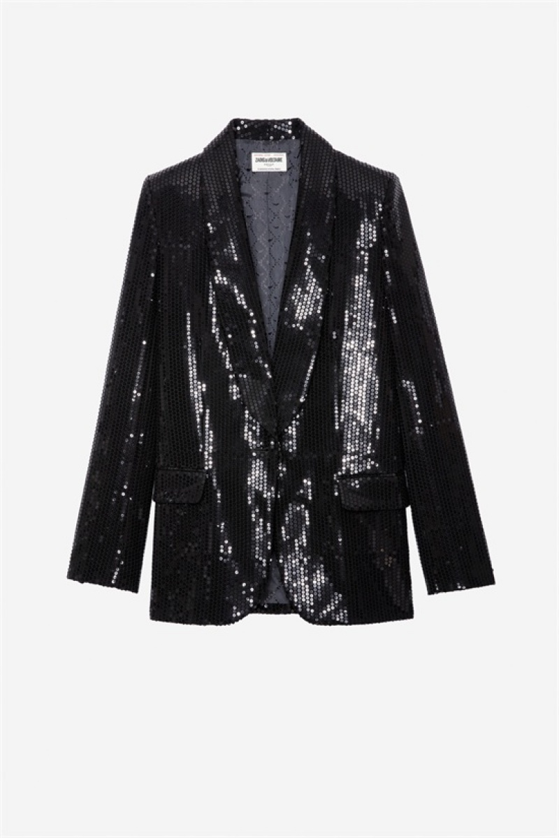 Zadig & Voltaire Vive Sequins Blazer Negras | ZV-256360