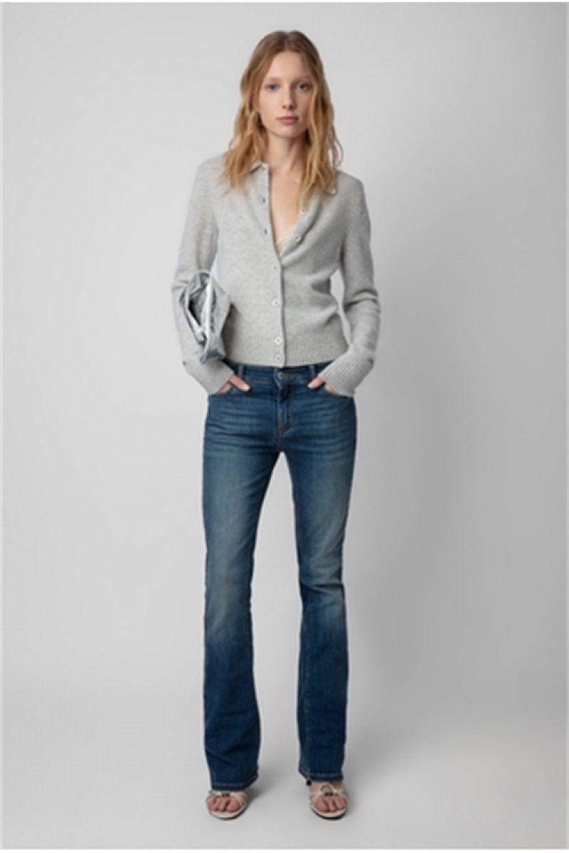 Zadig & Voltaire Voltia Cashmere Cardigan Gris | ZV-256429