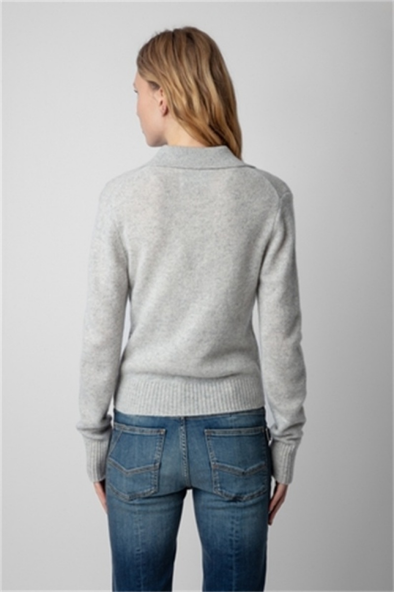 Zadig & Voltaire Voltia Cashmere Cardigan Gris | ZV-256429