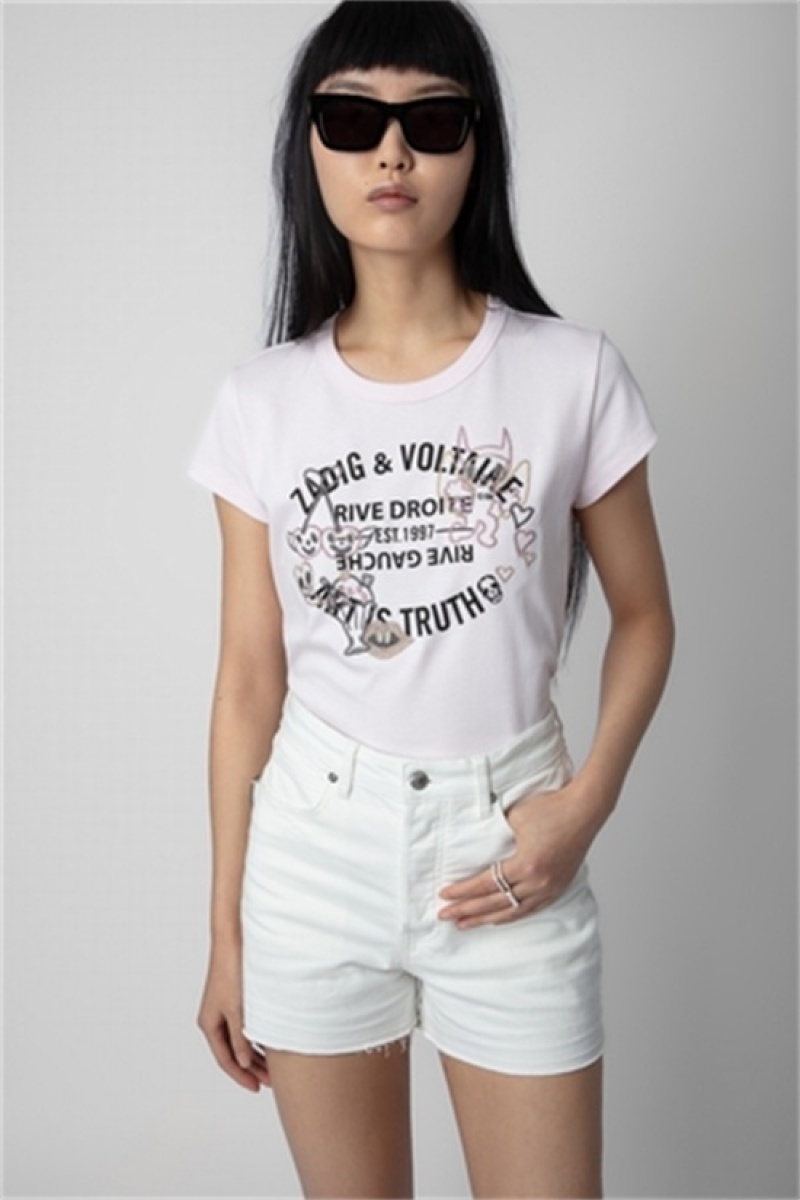 Zadig & Voltaire Woop Insignia T-shirt Moradas | ZV-256268