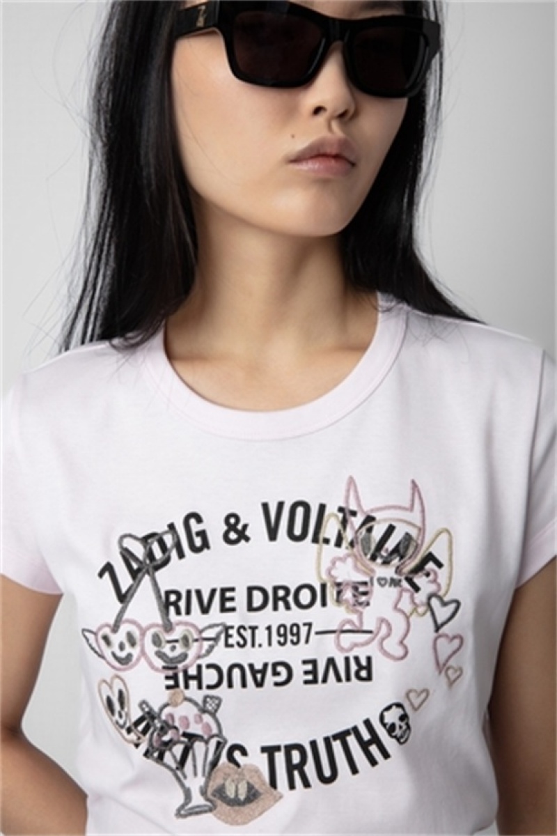 Zadig & Voltaire Woop Insignia T-shirt Moradas | ZV-256268