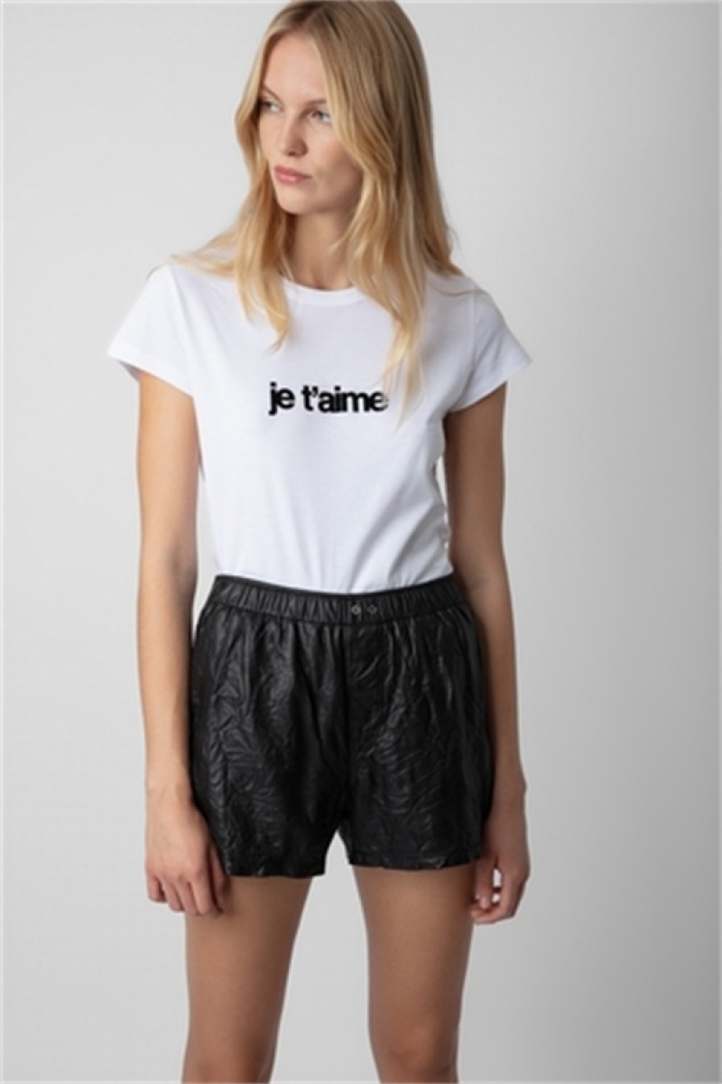 Zadig & Voltaire Woop Je T'aime T-shirt Blancas | ZV-256275