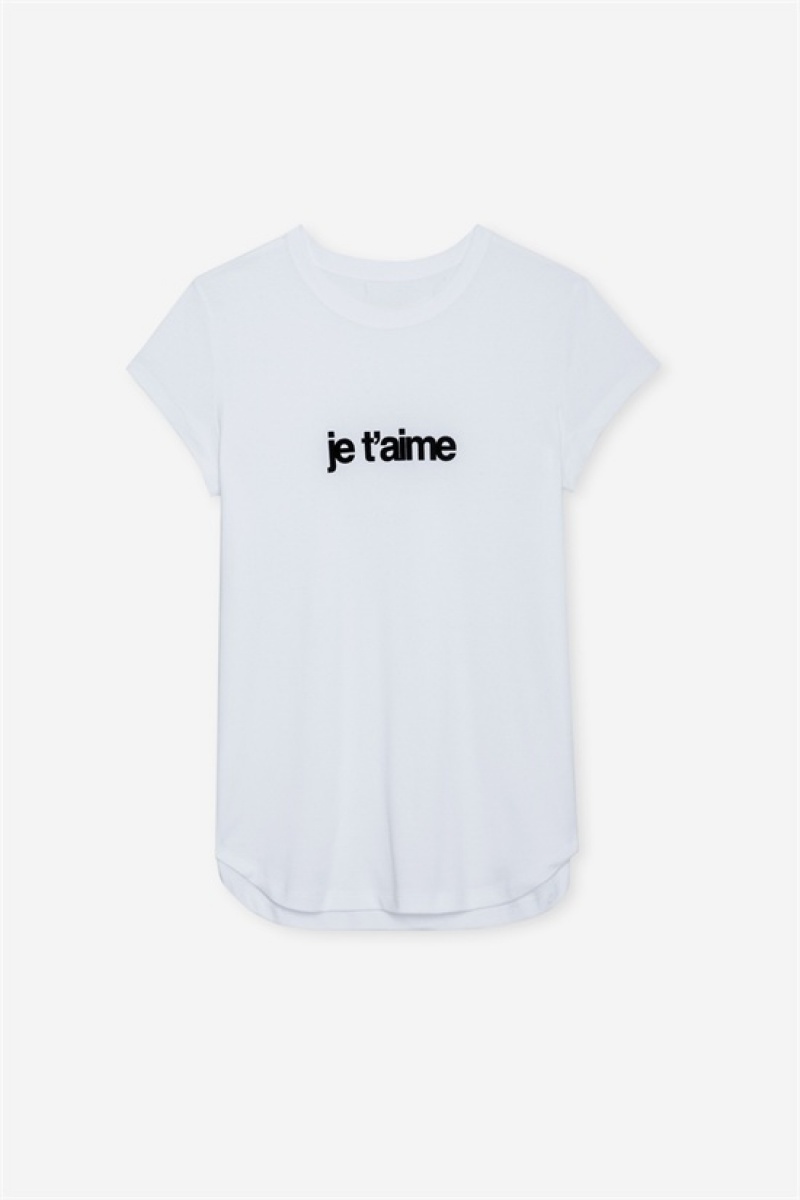 Zadig & Voltaire Woop Je T\'aime T-shirt Blancas | ZV-256275