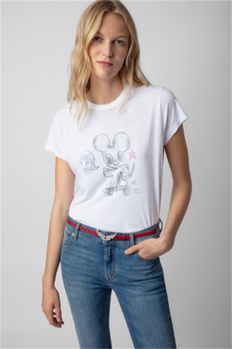 Zadig & Voltaire Woop T-shirt Blancas | ZV-256286