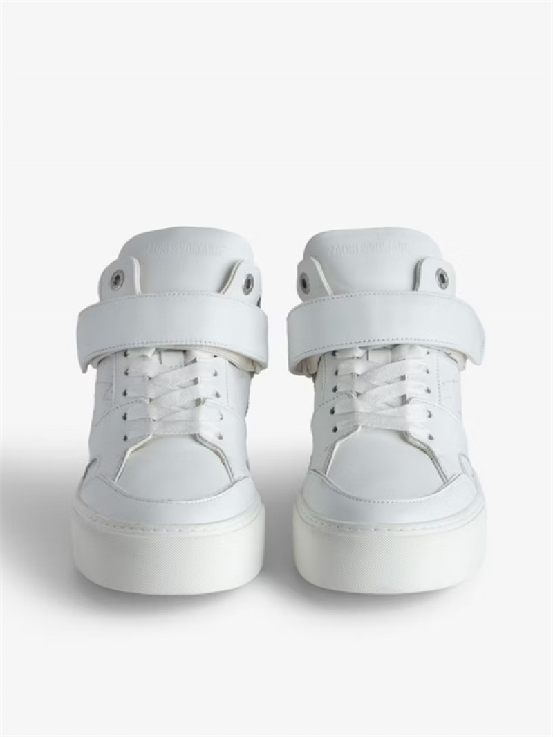 Zadig & Voltaire ZV1747 Flash Fornido Mid-Top Sneakers Blancas | ZV-255672