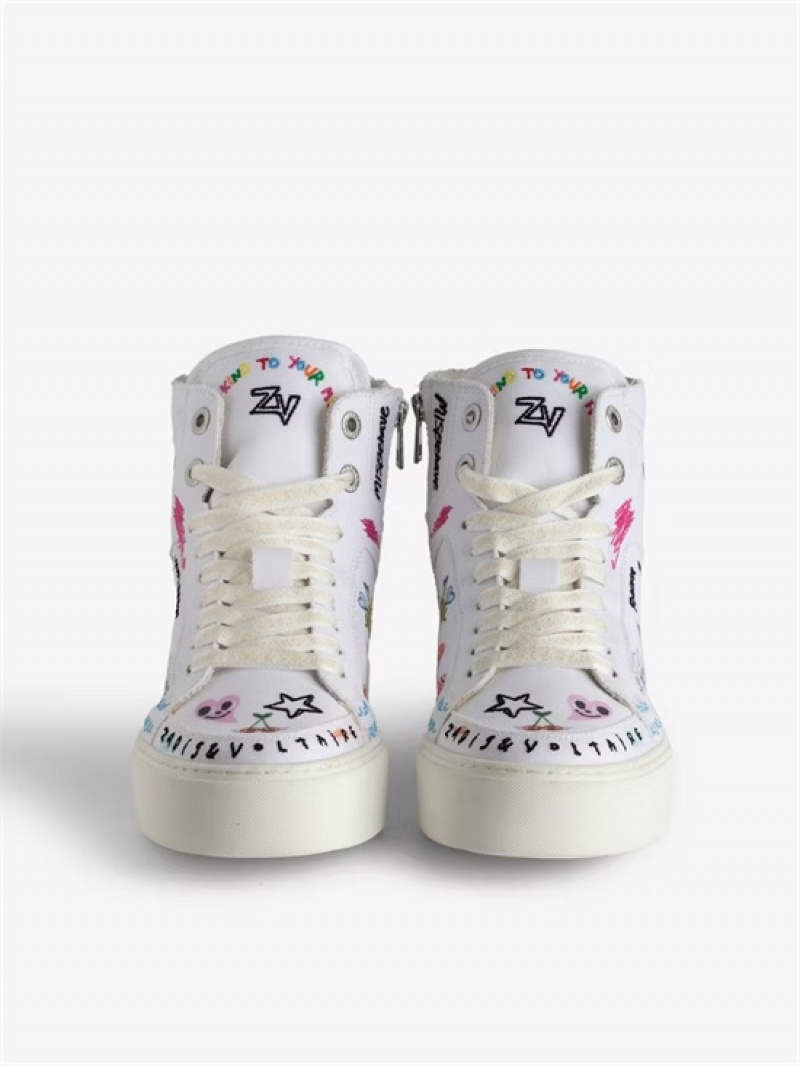 Zadig & Voltaire ZV1747 High Flash Fornido High-Top Sneakers  Blancas | ZV-255663