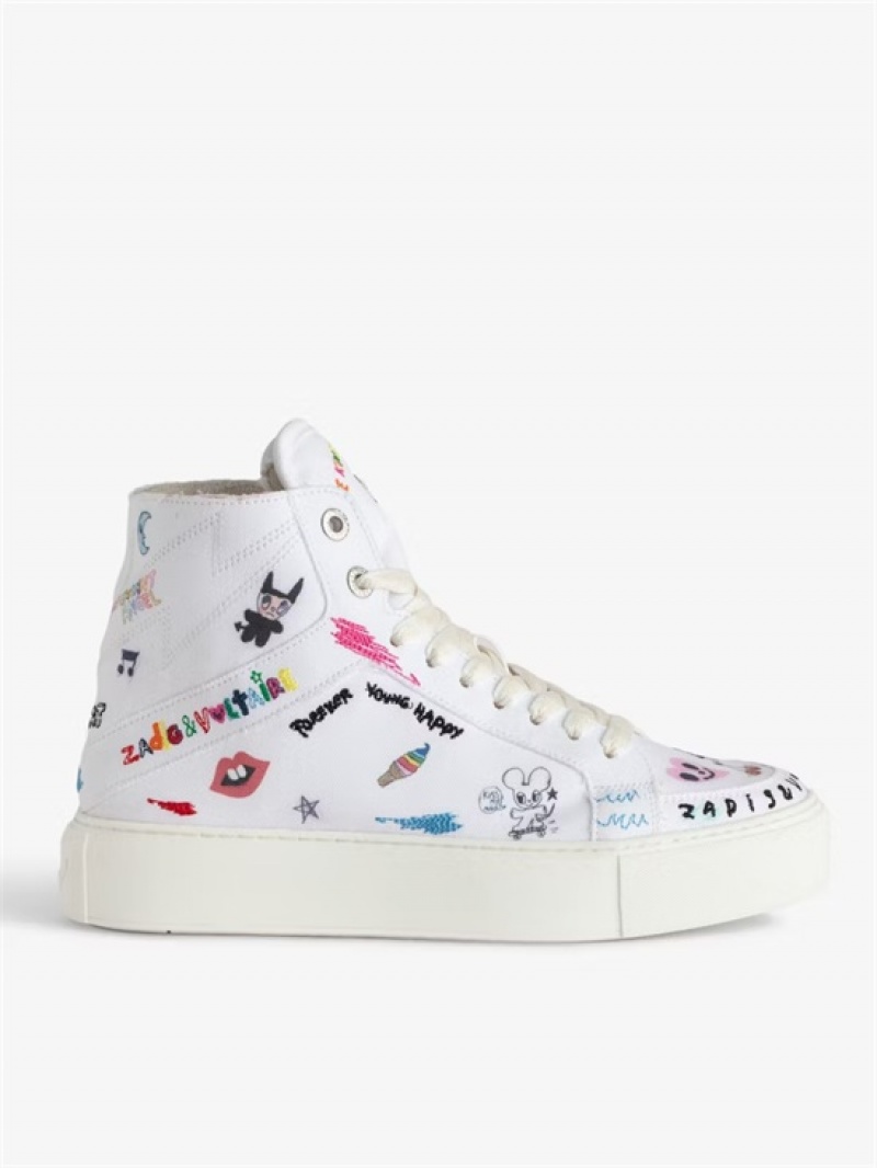 Zadig & Voltaire ZV1747 High Flash Fornido High-Top Sneakers  Blancas | ZV-255663