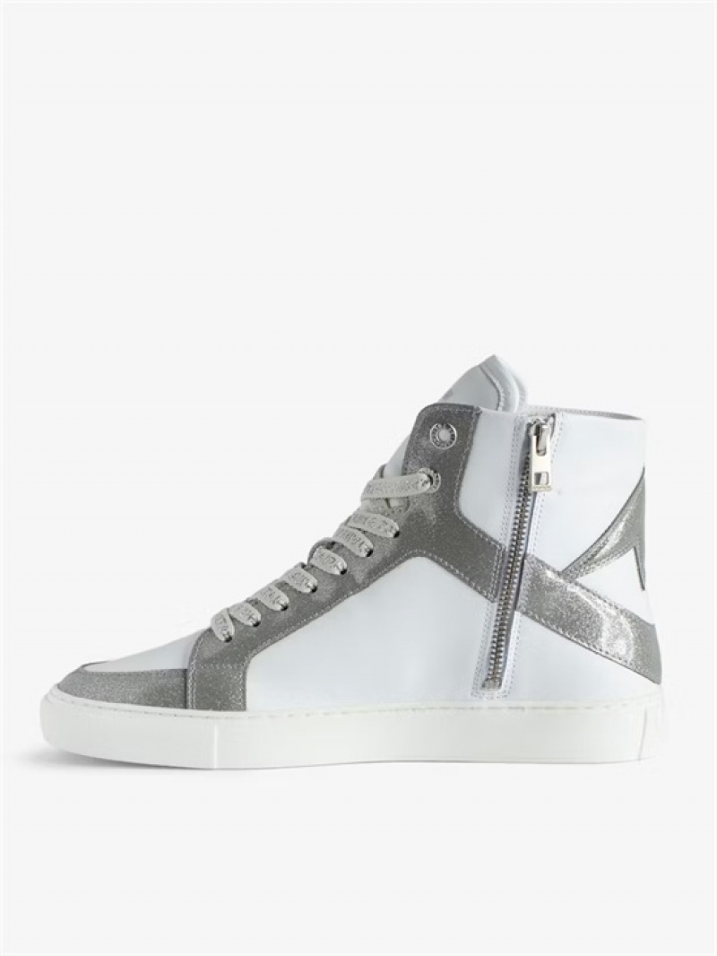 Zadig & Voltaire ZV1747 High Flash High-Top Sneakers Plateadas | ZV-255665