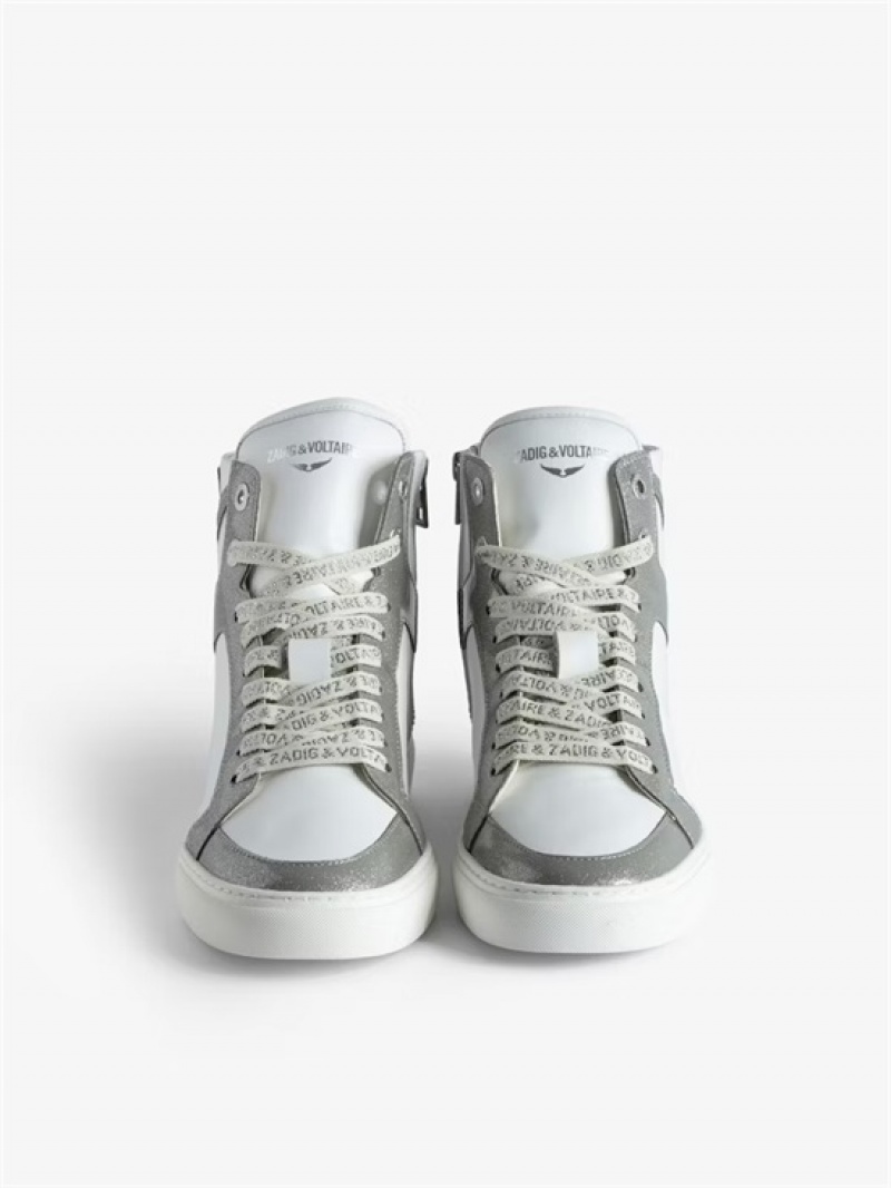 Zadig & Voltaire ZV1747 High Flash High-Top Sneakers Plateadas | ZV-255665