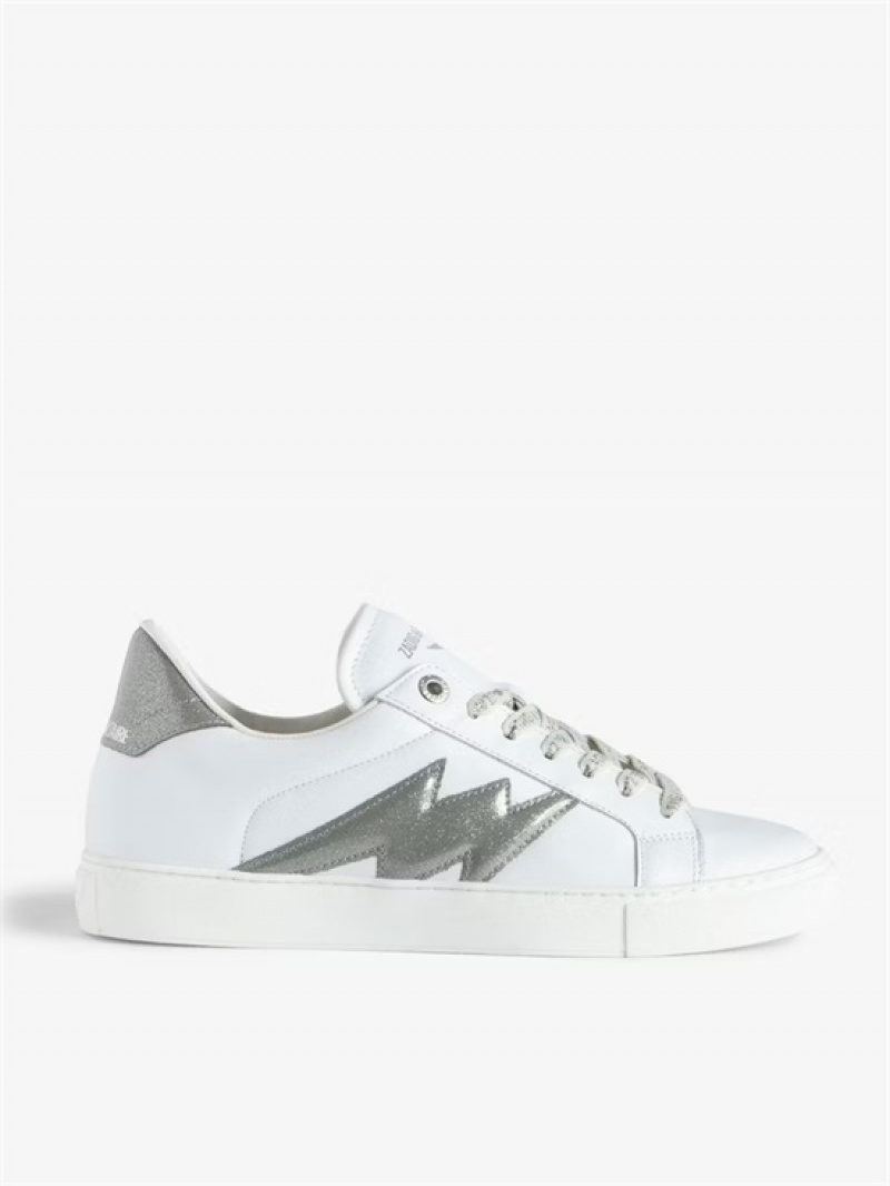 Zadig & Voltaire ZV1747 La Flash Low-Top Sneakers Plateadas | ZV-255666